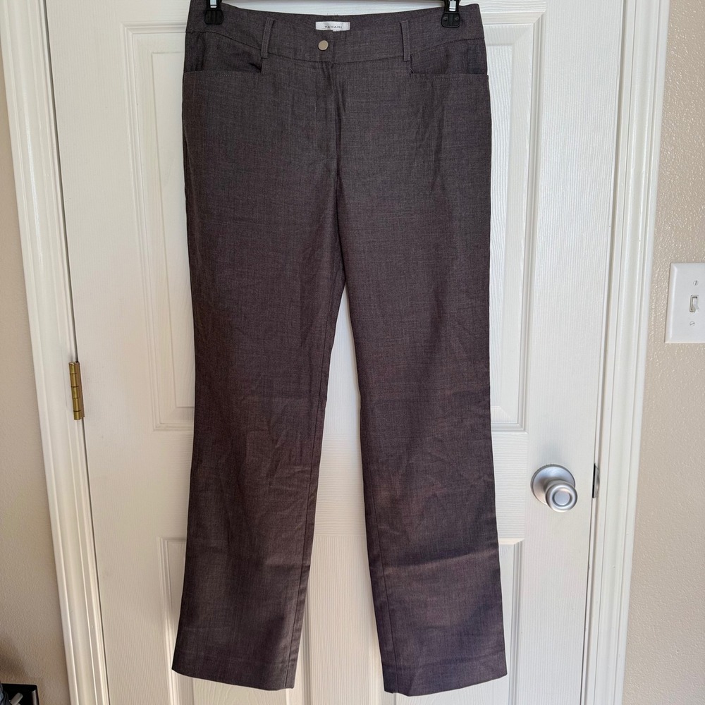 Tahari Arthur S. Levine Womens Gray Straight Leg Dress Pants Size 6 Professional